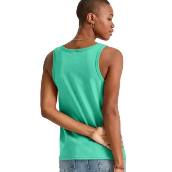 Hanes NWT Essentials Tank Top in Fresh Green Cozy Soft - Picture 2 of 5